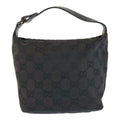 Gucci Black GG Canvas Leather Handbag Pouch