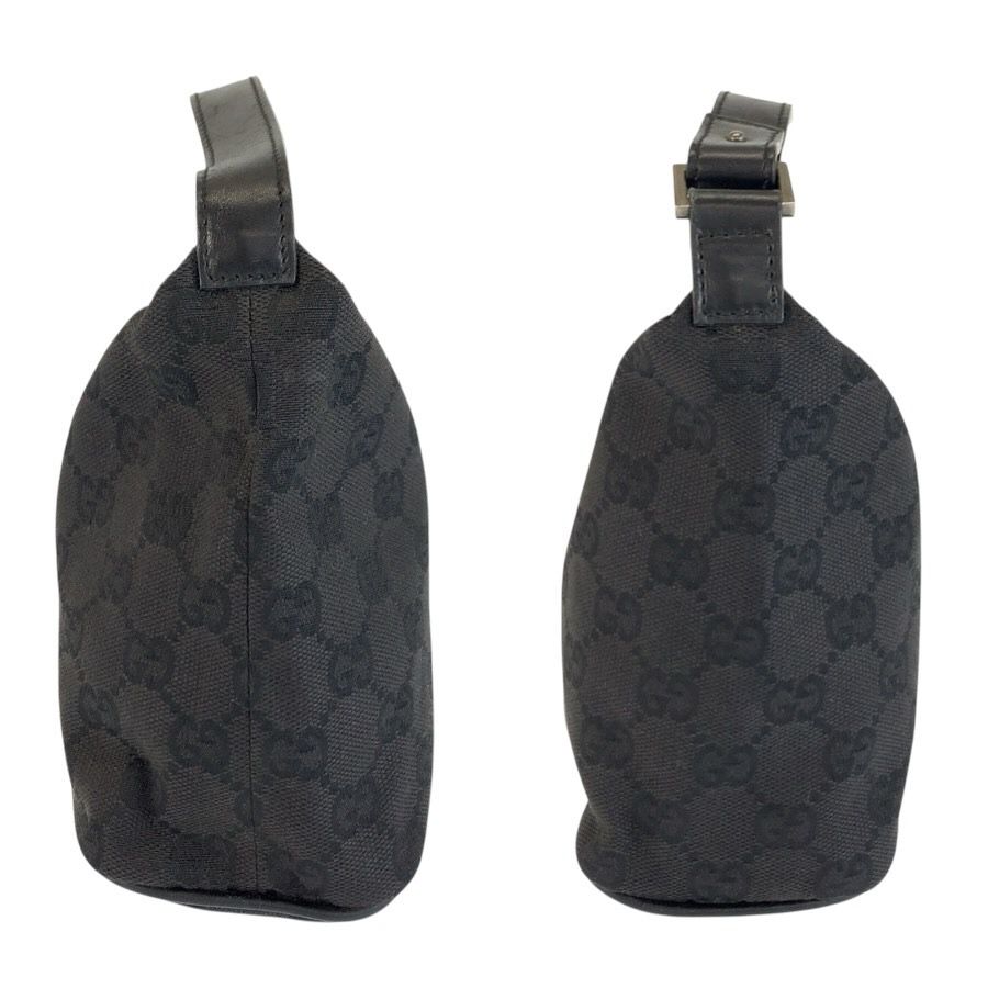 Gucci Black GG Canvas Leather Handbag Pouch — view 7