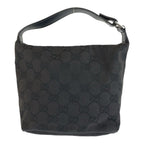 Gucci Black GG Canvas Leather Handbag Pouch — view 2