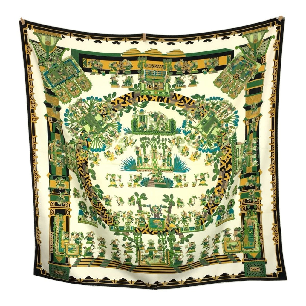 Hermes Astres Et Soleils Carre 90 Green Multicolor Silk Scarf — view 2