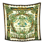 Hermes Astres Et Soleils Carre 90 Green Multicolor Silk Scarf — view 2
