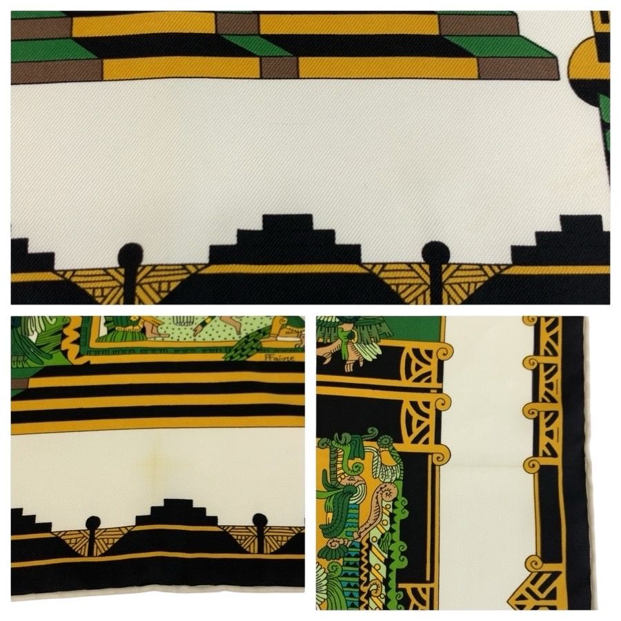 Hermes Astres Et Soleils Carre 90 Green Multicolor Silk Scarf — view 4