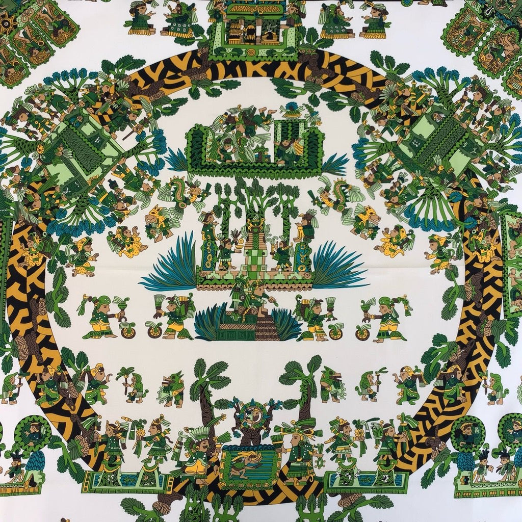 Hermes Astres Et Soleils Carre 90 Green Multicolor Silk Scarf — view 6