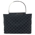 Gucci GG Pattern Black Silver Suede 000 Tote
