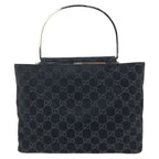 Gucci GG Pattern Black Silver Suede 000 Tote