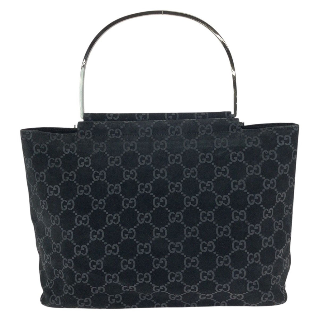 Gucci GG Pattern Black Silver Suede 000 Tote — view 2