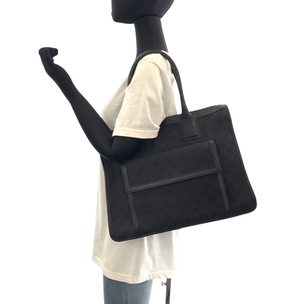 Gucci Black Silver GG Canvas 000 Tote Shoulder — view 7