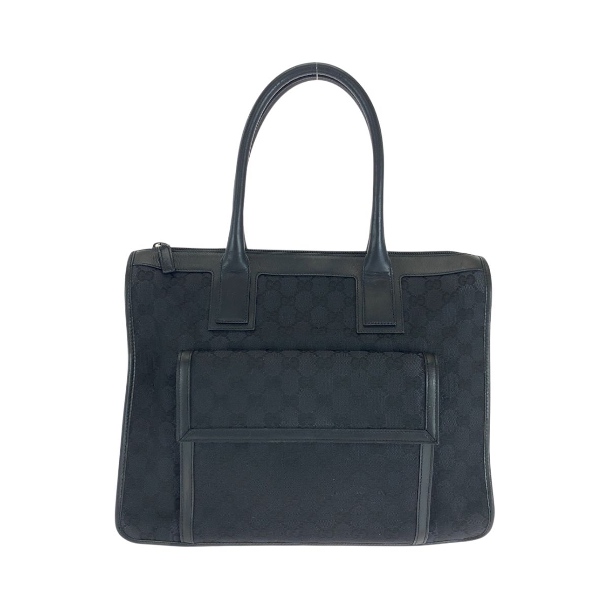Gucci Black Silver GG Canvas 000 Tote Shoulder