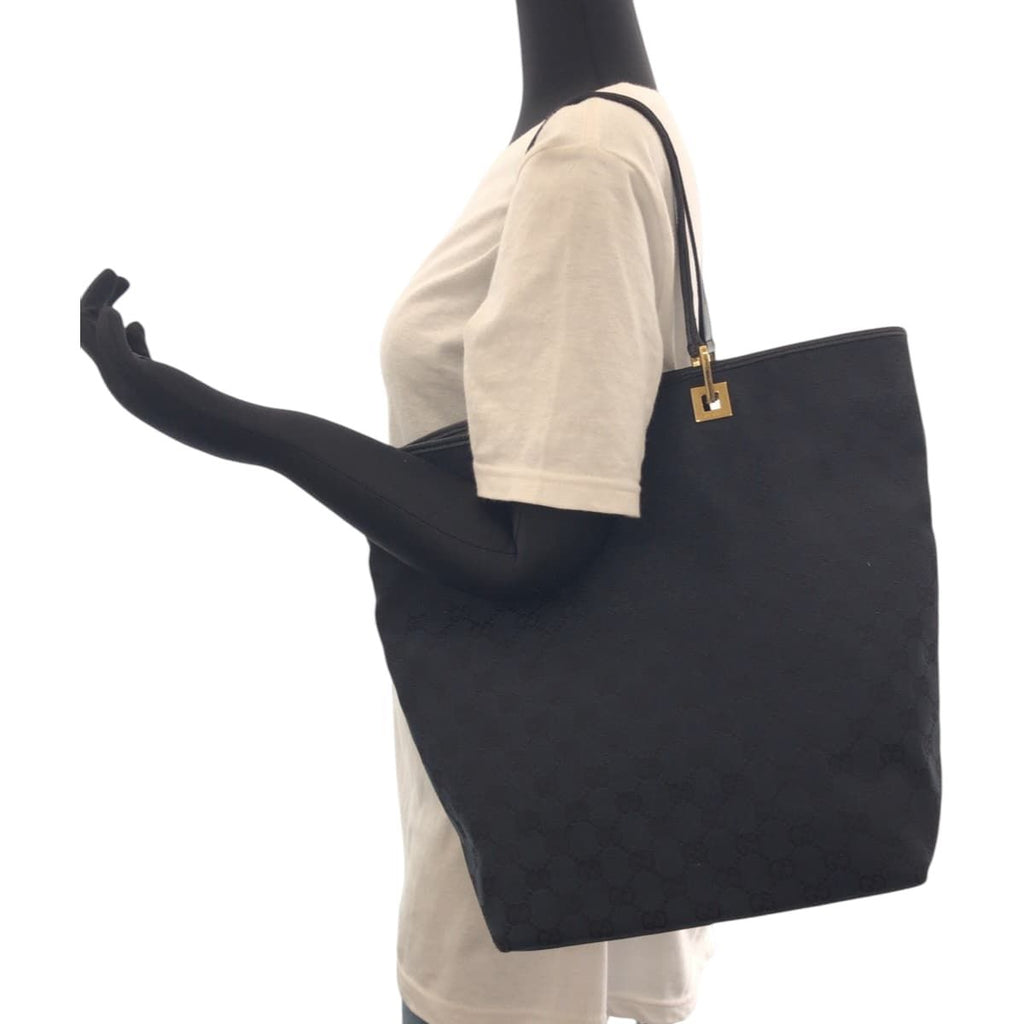 Gucci Black Gold GG Canvas 002 Tote Shoulder — view 7