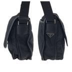 Prada Tessuto Black Silver Nylon Shoulder — view 8