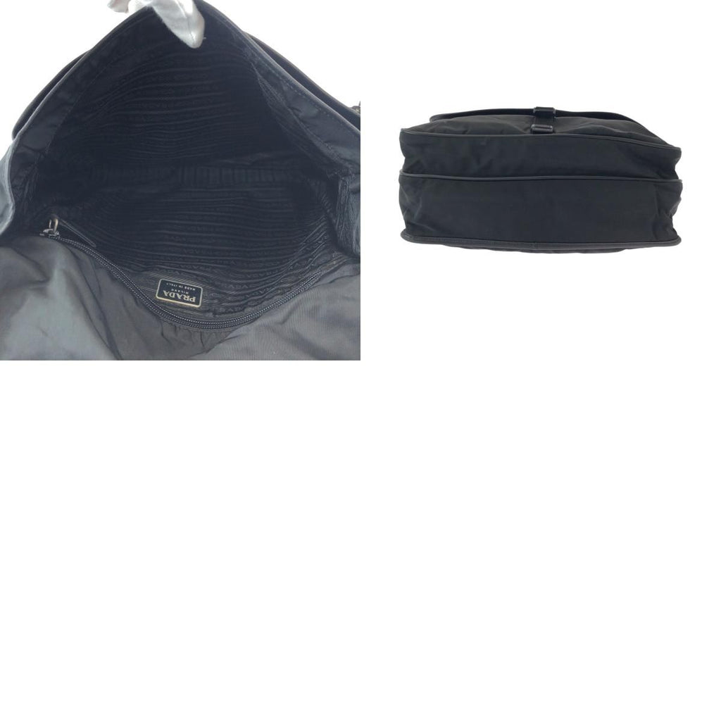 Prada Tessuto Black Silver Nylon Shoulder — view 9