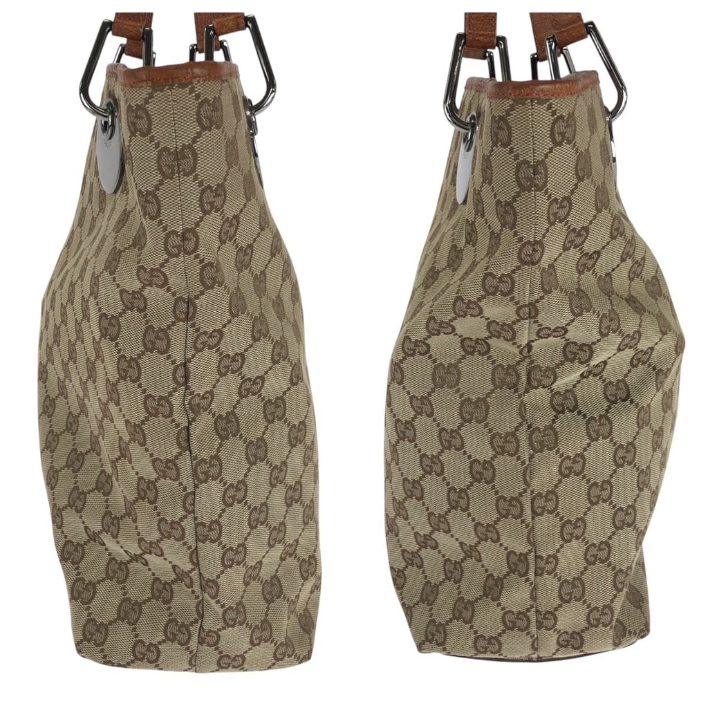 Gucci Brown Silver GG Canvas Tote Shoulder — view 8