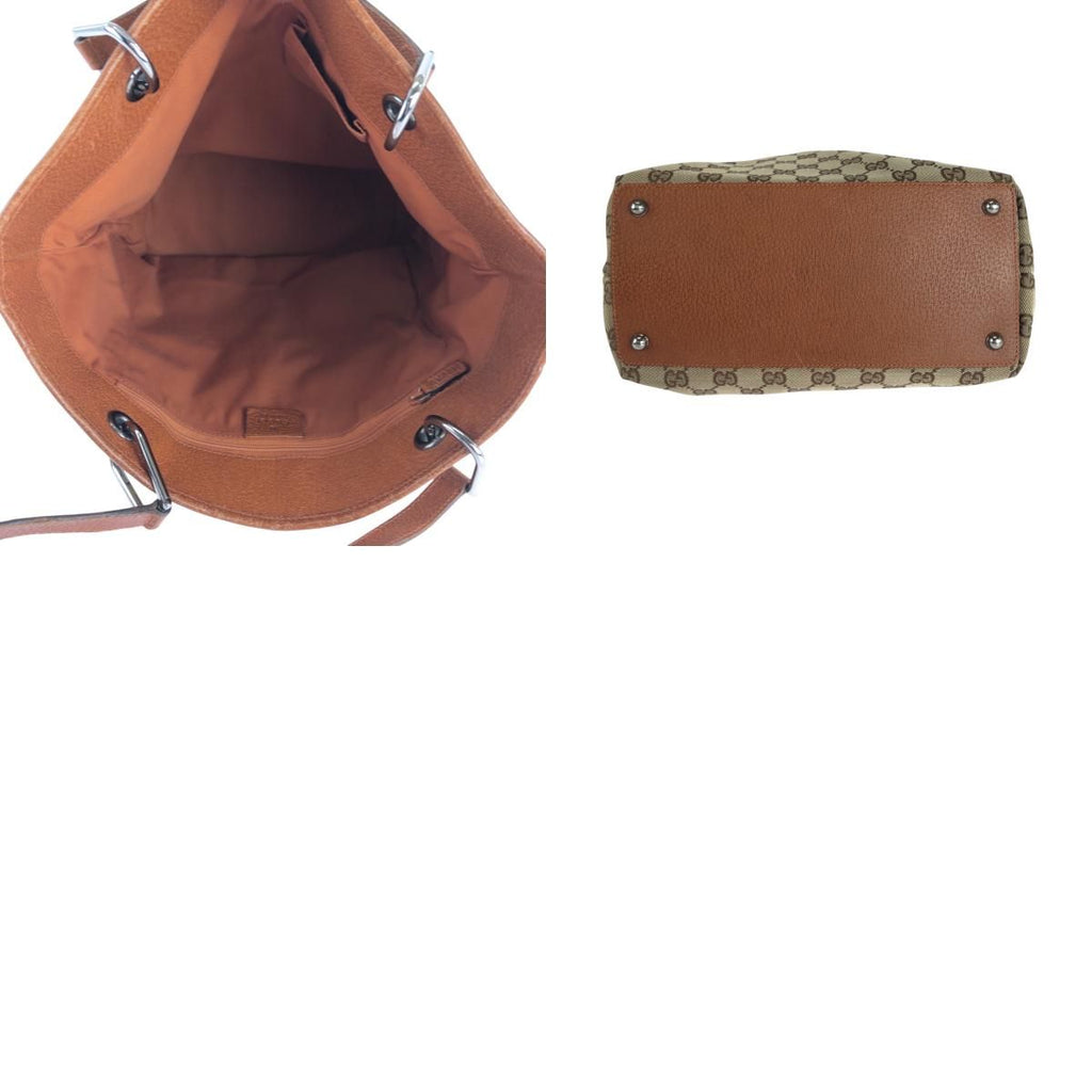Gucci Brown Silver GG Canvas Tote Shoulder — view 9