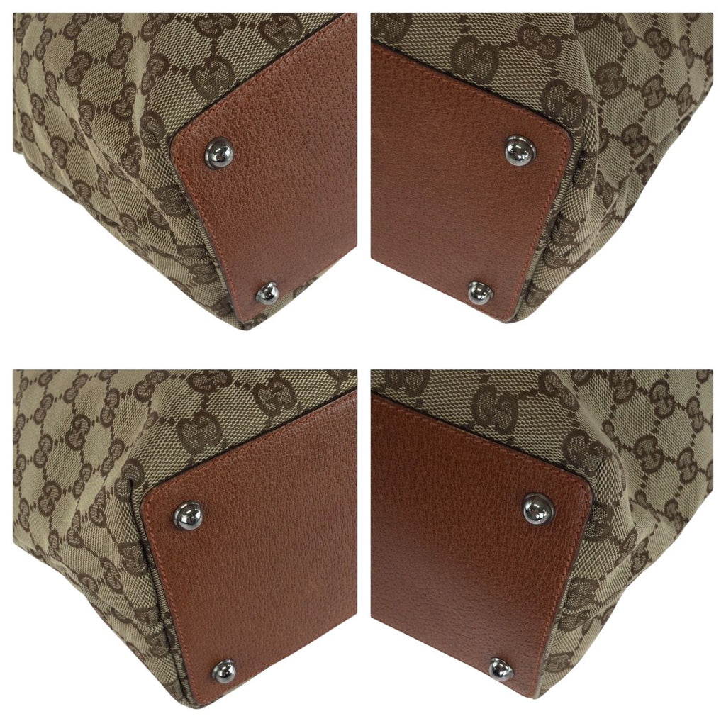Gucci Brown Silver GG Canvas Tote Shoulder — view 3