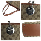 Gucci Brown Silver GG Canvas Tote Shoulder — view 5