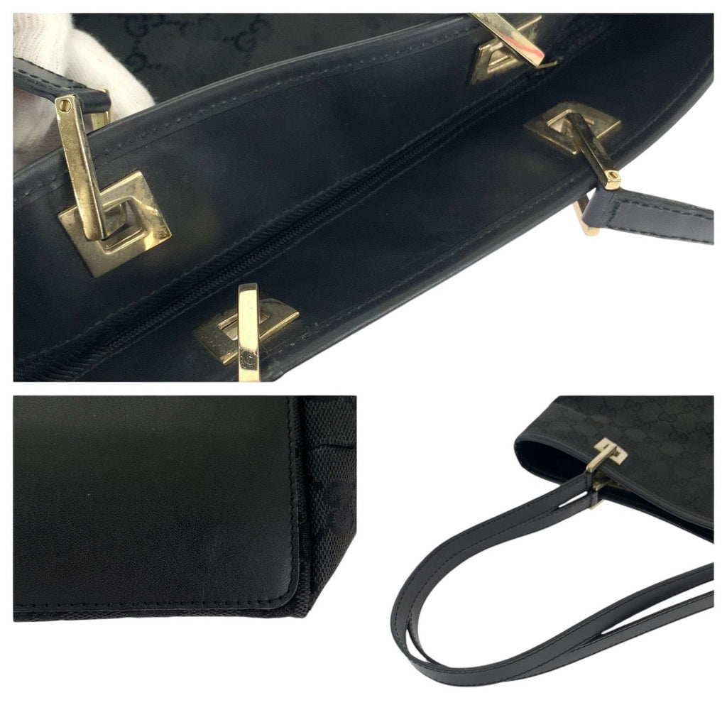 Gucci Black Gold GG Canvas 002 Tote Shoulder — view 5