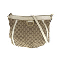 Gucci Abbey Beige Ivory GG Canvas Leather Shoulder