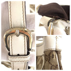 Gucci Abbey Beige Ivory GG Canvas Leather Shoulder — view 5