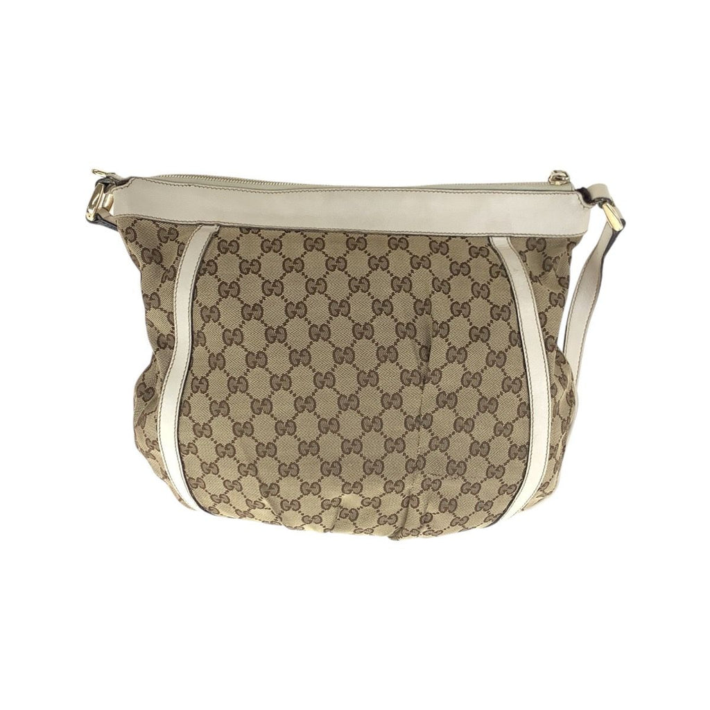 Gucci Abbey Beige Ivory GG Canvas Leather Shoulder — view 2