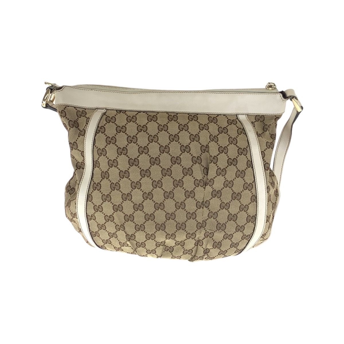 Gucci Abbey Beige Ivory GG Canvas Leather Shoulder — view 2