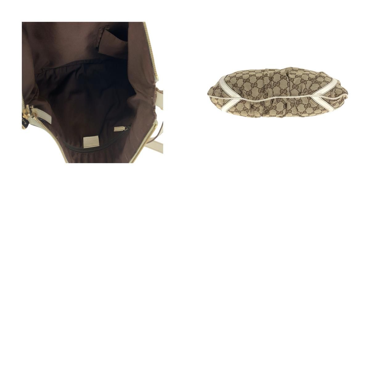Gucci Abbey Beige Ivory GG Canvas Leather Shoulder — view 9