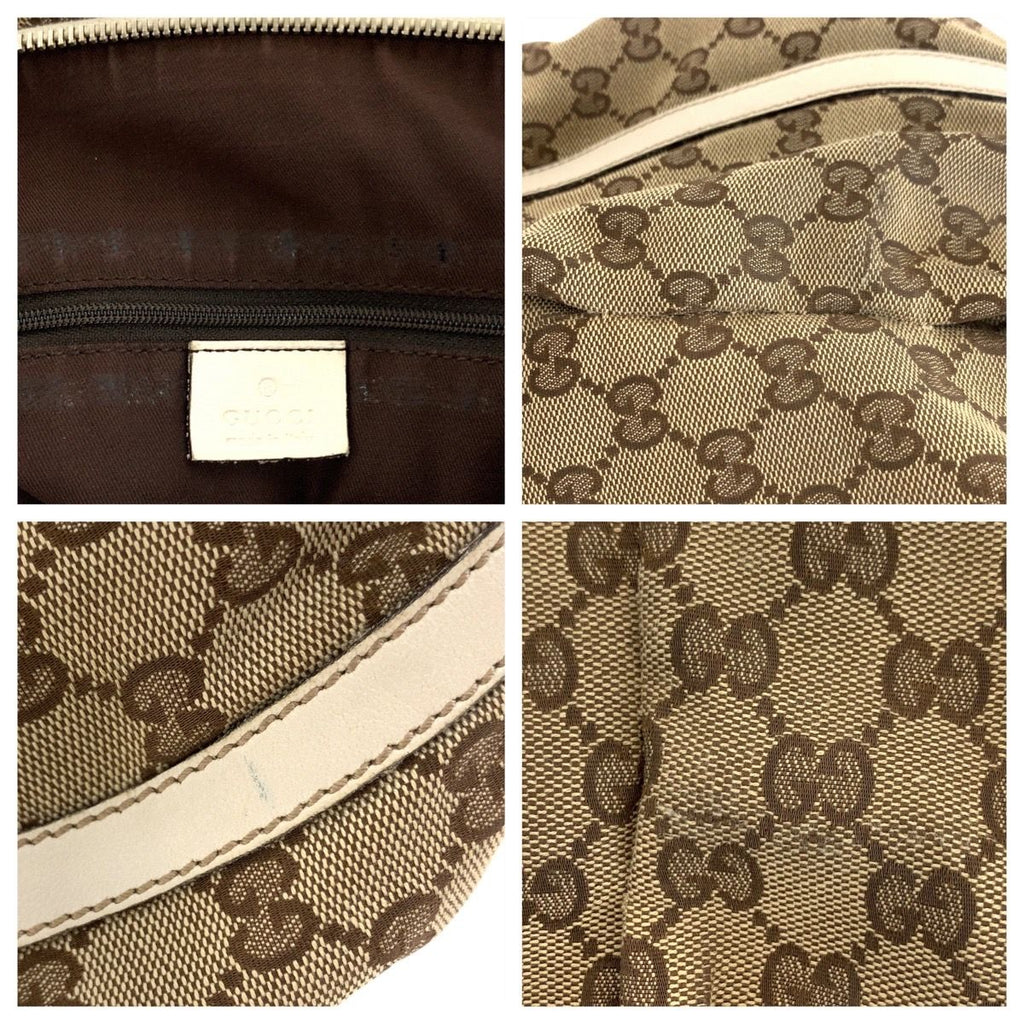 Gucci Abbey Beige Ivory GG Canvas Leather Shoulder — view 6