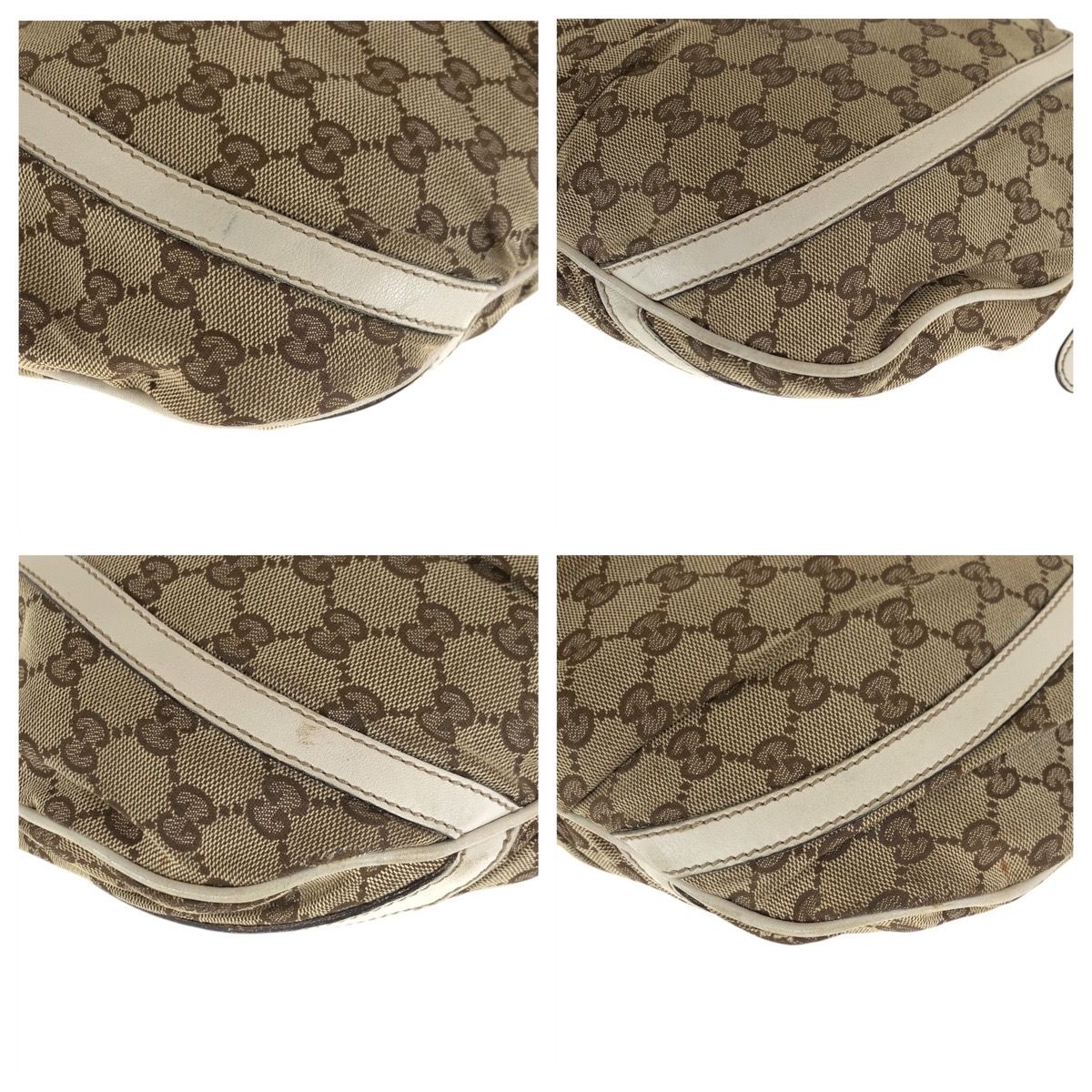 Gucci Abbey Beige Ivory GG Canvas Leather Shoulder — view 3