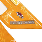 Hermes Twilly Carre Shu Hami and Bottle Mors Et Bouteilles Scarf Brown Gray — view 3