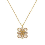 Celine Triomphe Stone Logo Gold Necklace