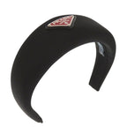 Prada Headband Nylon Black Silver Logo — view 2