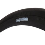Prada Headband Nylon Black Silver Logo — view 4