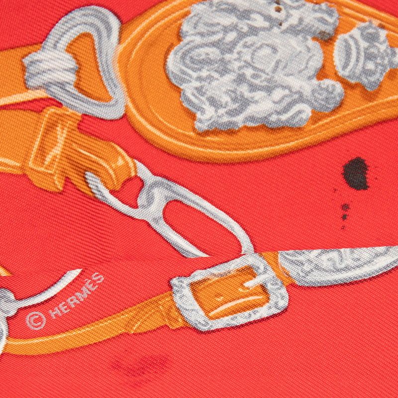 Hermes Twilly Brides de Gala Scarf Red Silk — view 4