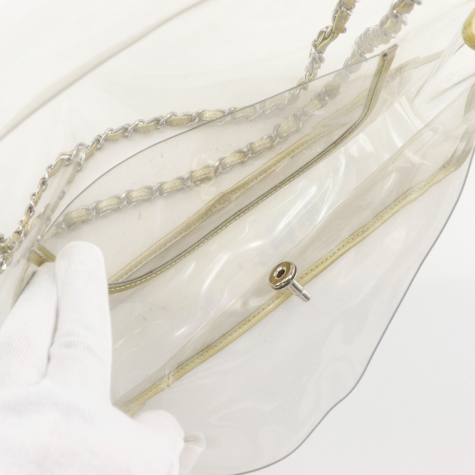 Chanel Chain Shoulder Vinyl Clear Gold — view 6