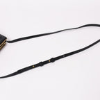Celine Trio Shoulder Bag Clutch Black Leather Gold — view 8