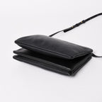 Celine Trio Shoulder Bag Clutch Black Leather Gold — view 7