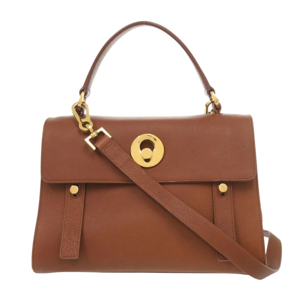Saint Laurent Paris Muse Two Leather Canvas Brown 2-Way Shoulder