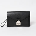 Louis Vuitton Epi Bag Black Pochette Sellier Second Bag Silver