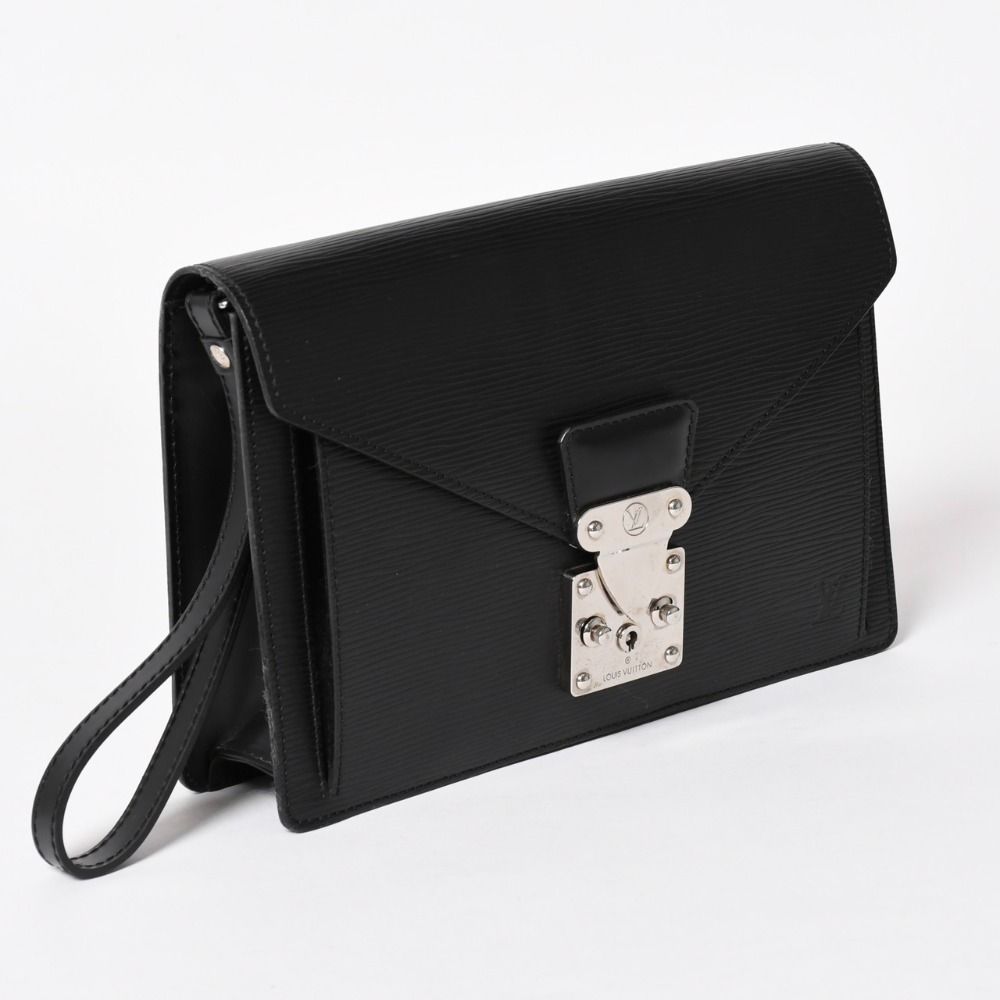 Louis Vuitton Epi Bag Black Pochette Sellier Second Bag Silver — view 3