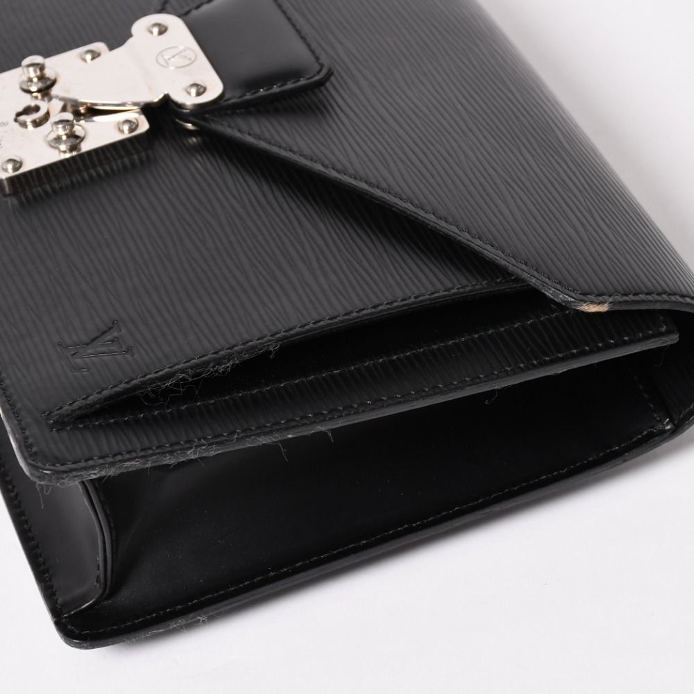 Louis Vuitton Epi Bag Black Pochette Sellier Second Bag Silver — view 8