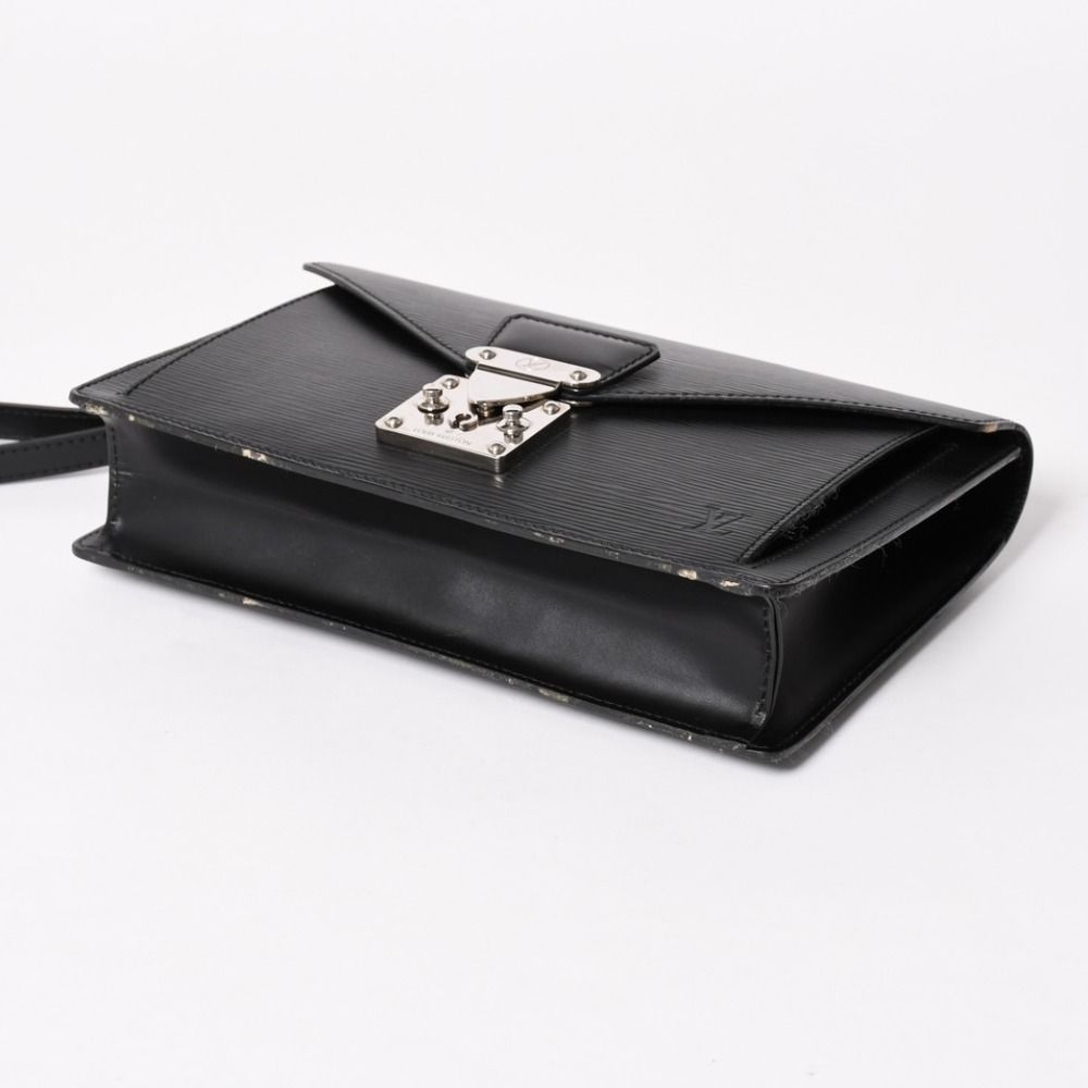 Louis Vuitton Epi Bag Black Pochette Sellier Second Bag Silver — view 7