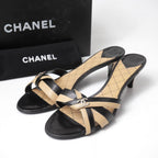 Chanel Sandals 39 CC Logo Bicolor