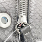 Fendi Clutch Zucca Gray Black Leather Silver — view 4