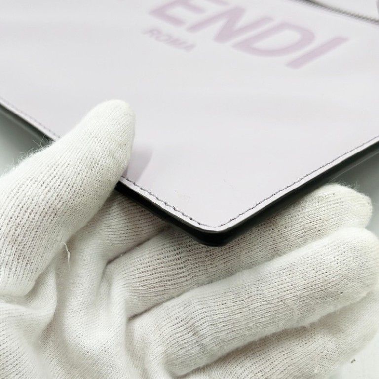 Fendi Clutch Zucca Gray Purple Leather Silver — view 5