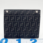 Fendi Clutch Zucca Gray Purple Leather Silver — view 2