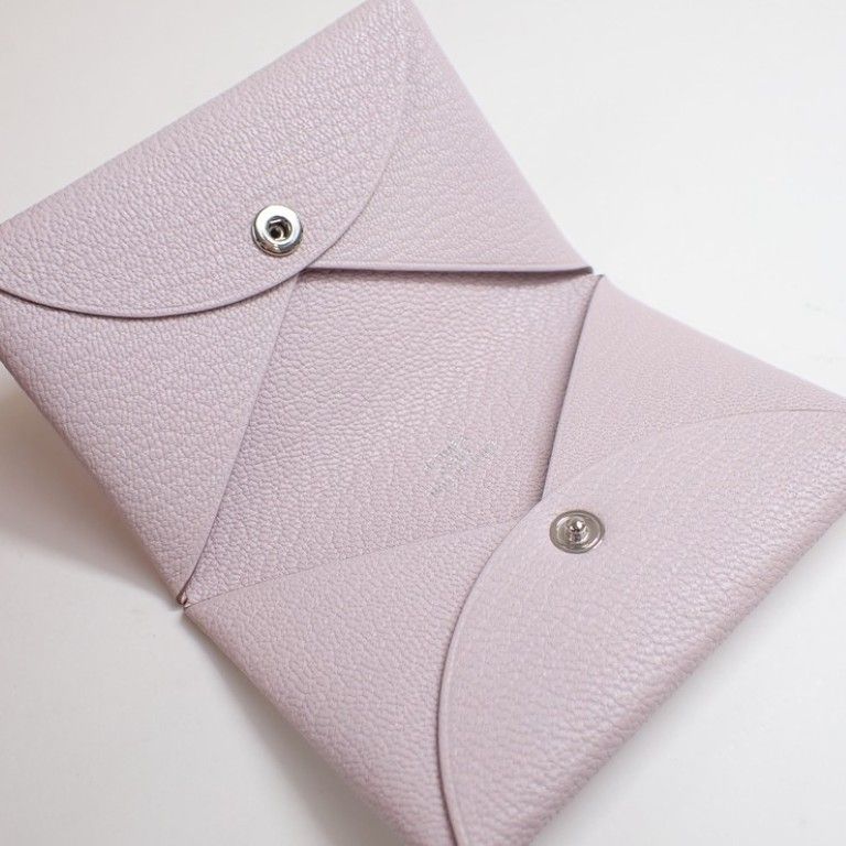 Hermes Card Case Calvi Mauveper Chevre Business Holder — view 4