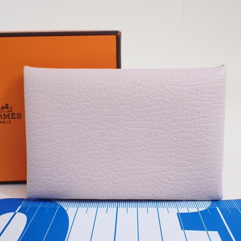 Hermes Card Case Calvi Mauveper Chevre Business Holder — view 2
