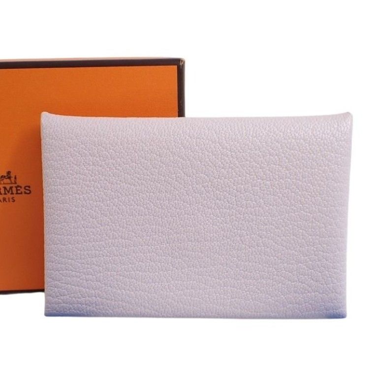 Hermes Card Case Calvi Mauveper Chevre Business Holder