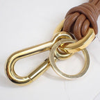 Loewe Bag Charm Brown Leather Audio Blue Motif Gold — view 3