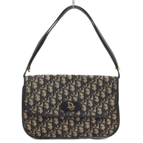 Dior Vintage Trotter Shoulder Bag Navy