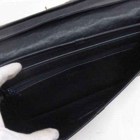 Dior Vintage Trotter Shoulder Bag Navy — view 8